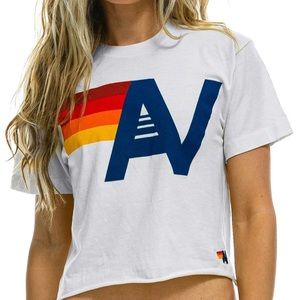 Aviator Nation white boyfriend T. Size medium. BN in orig pkg. Paid $83